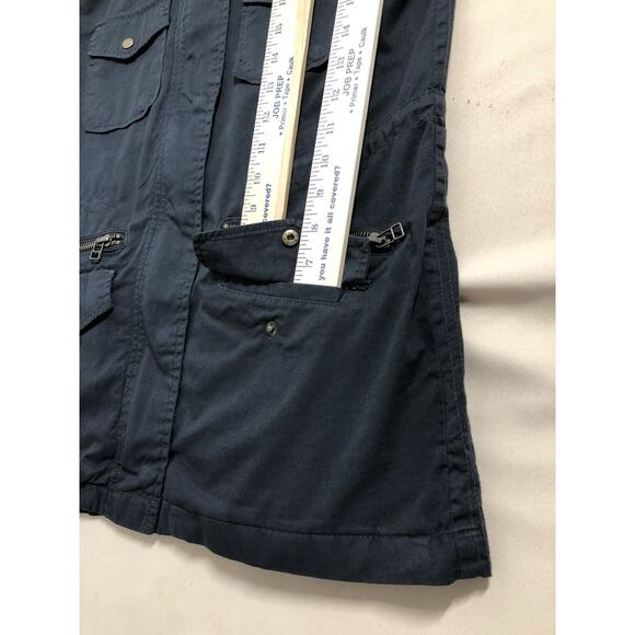 Lily Aldridge Jacket Coat Women’s 6 Blue Full Zipper Front Long Sleeve Military - Picture 11 of 13